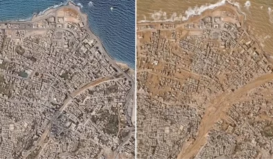 Libya’yı vuran sel felaketinin bıraktığı büyük yıkım uydu görüntülerine yansıdı
